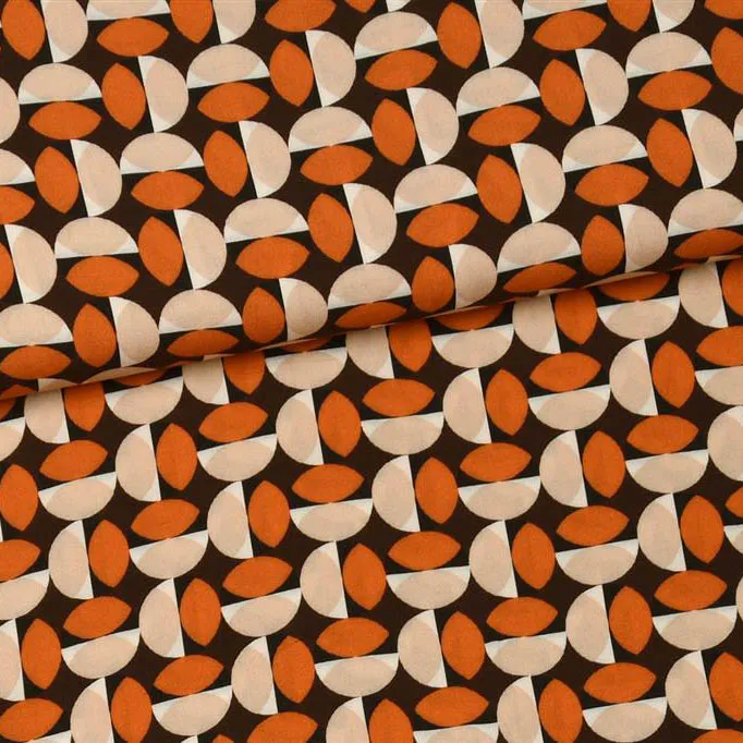 Viscose met retro motief